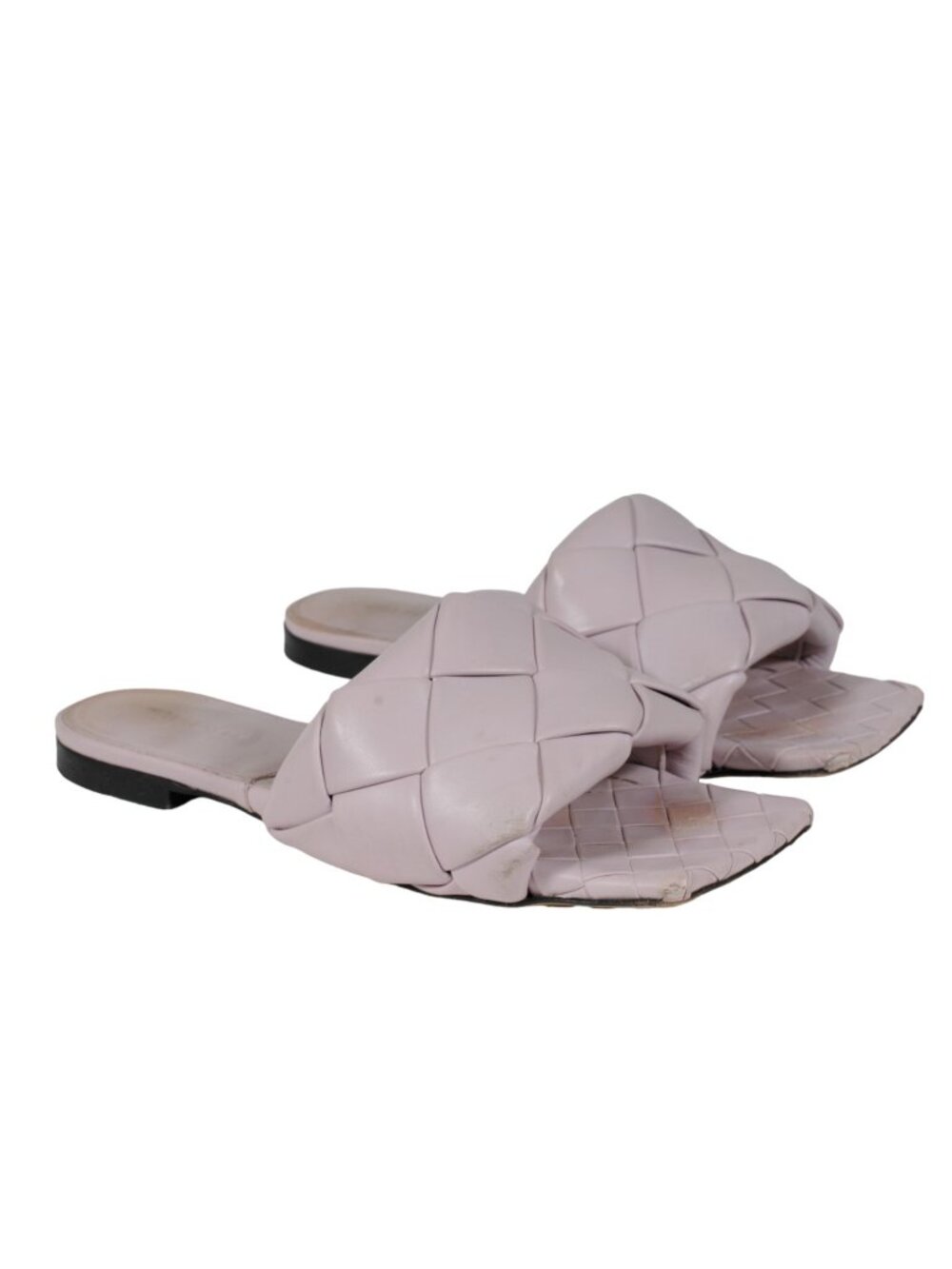 Bottega Veneta Intrecciato Lido Sandal Size US7 37 Light Purple Leather Flats